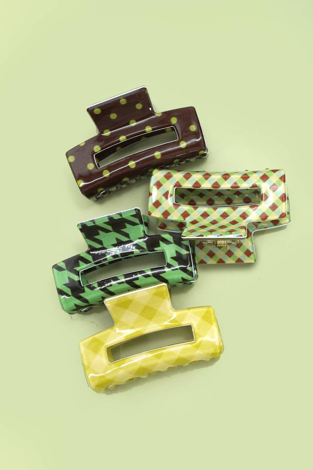 Mini Rectangle Pattern Hair Claw Clips