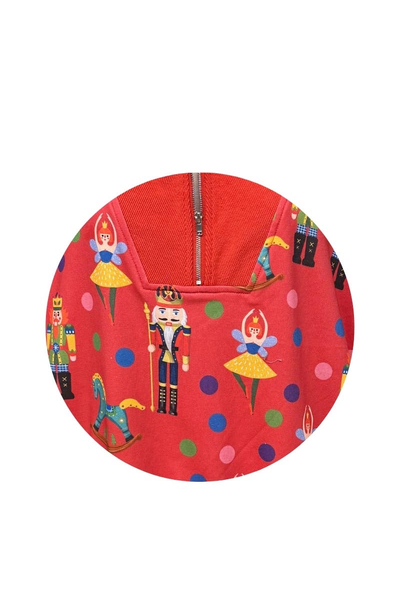 J.NNA - Nutcracker Print Quarter-Zip Sweatshirt