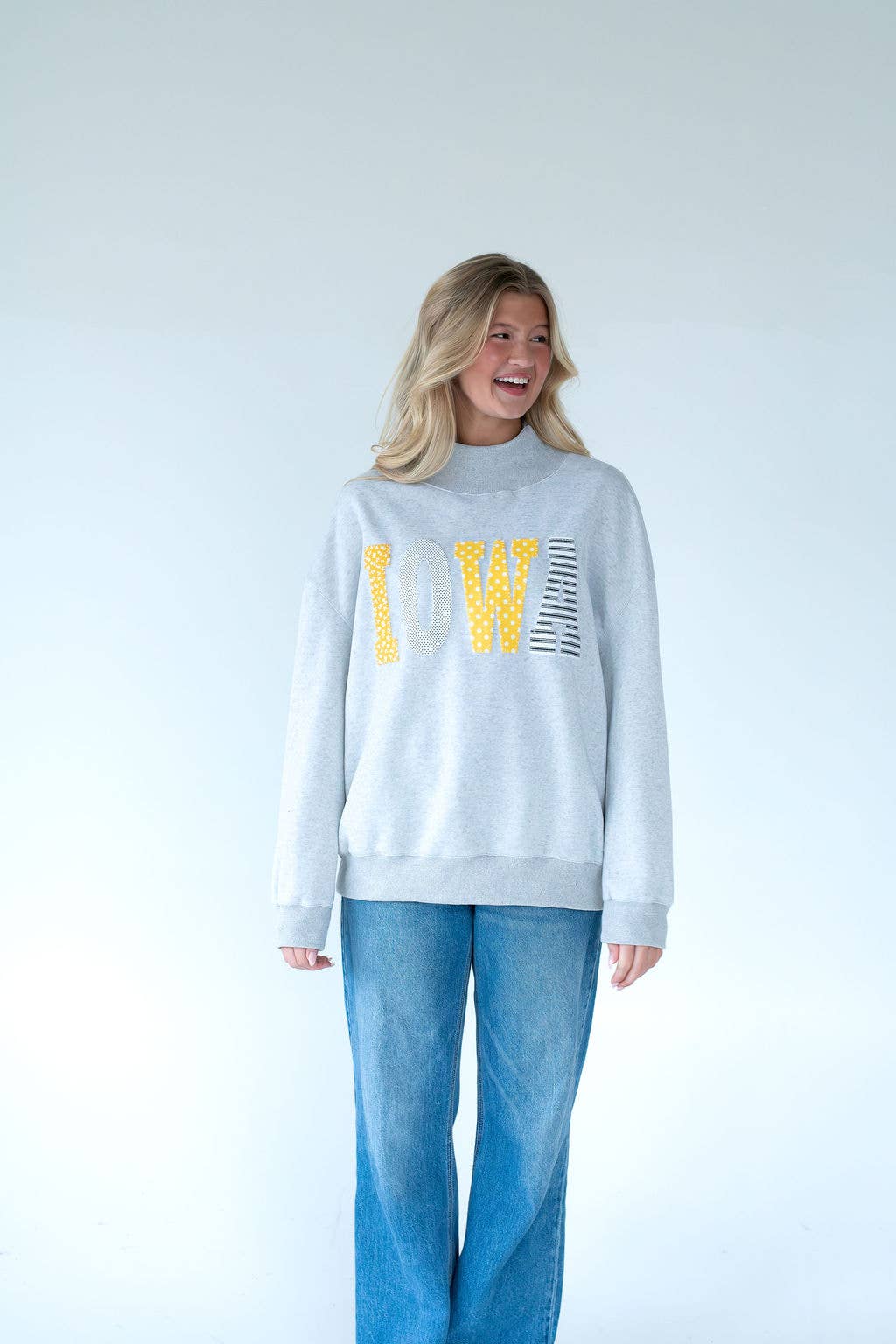 Patchwork Iowa Hawkeyes Mockneck