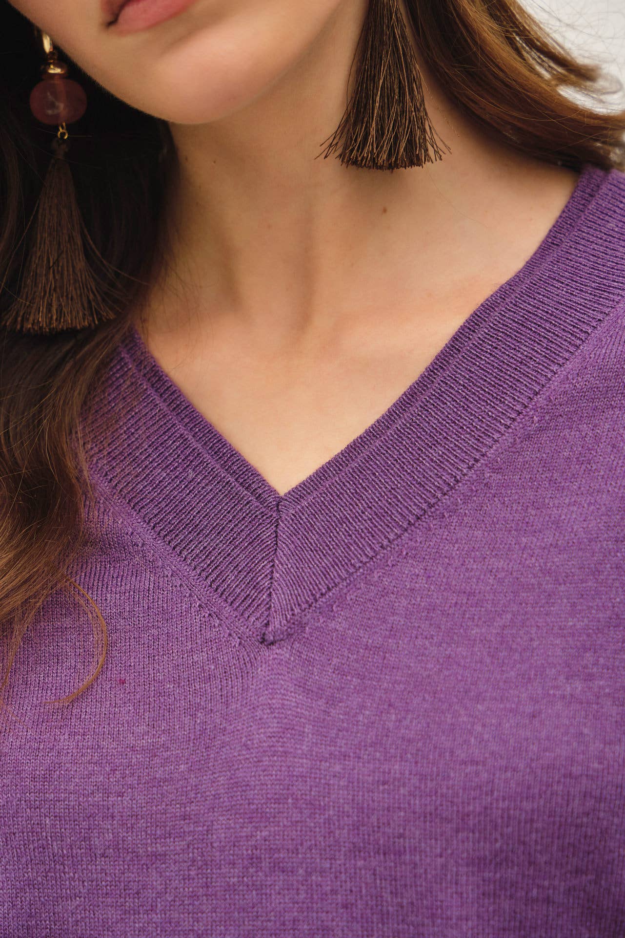 Be Cool - [PLUS] WOOL BLENDED LAYER LOOK NECK RIB  SWEATER