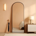 ShipItFurniture - 65x24Inch ExtraLarge Length Arched Floor Mirror Black