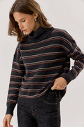 PREPPY STRIPED TURTLENECK SWEATER