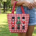 Three Nutcracker Gingham Tote Bag