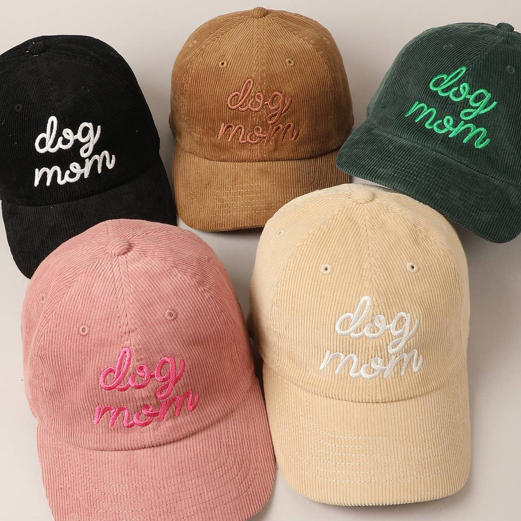 Dog Mom Corduroy Baseball Cap