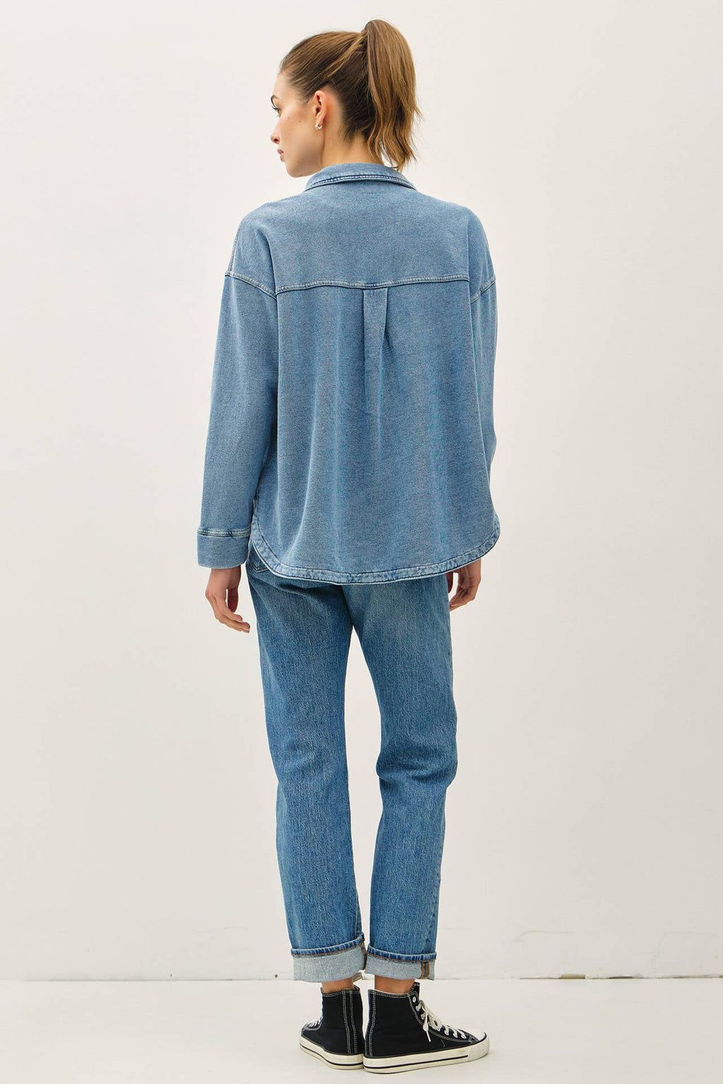 Be Cool - [NEW SHADED]GARMENT-DYE COTTON FLEECE OVERSIZED SHACKET