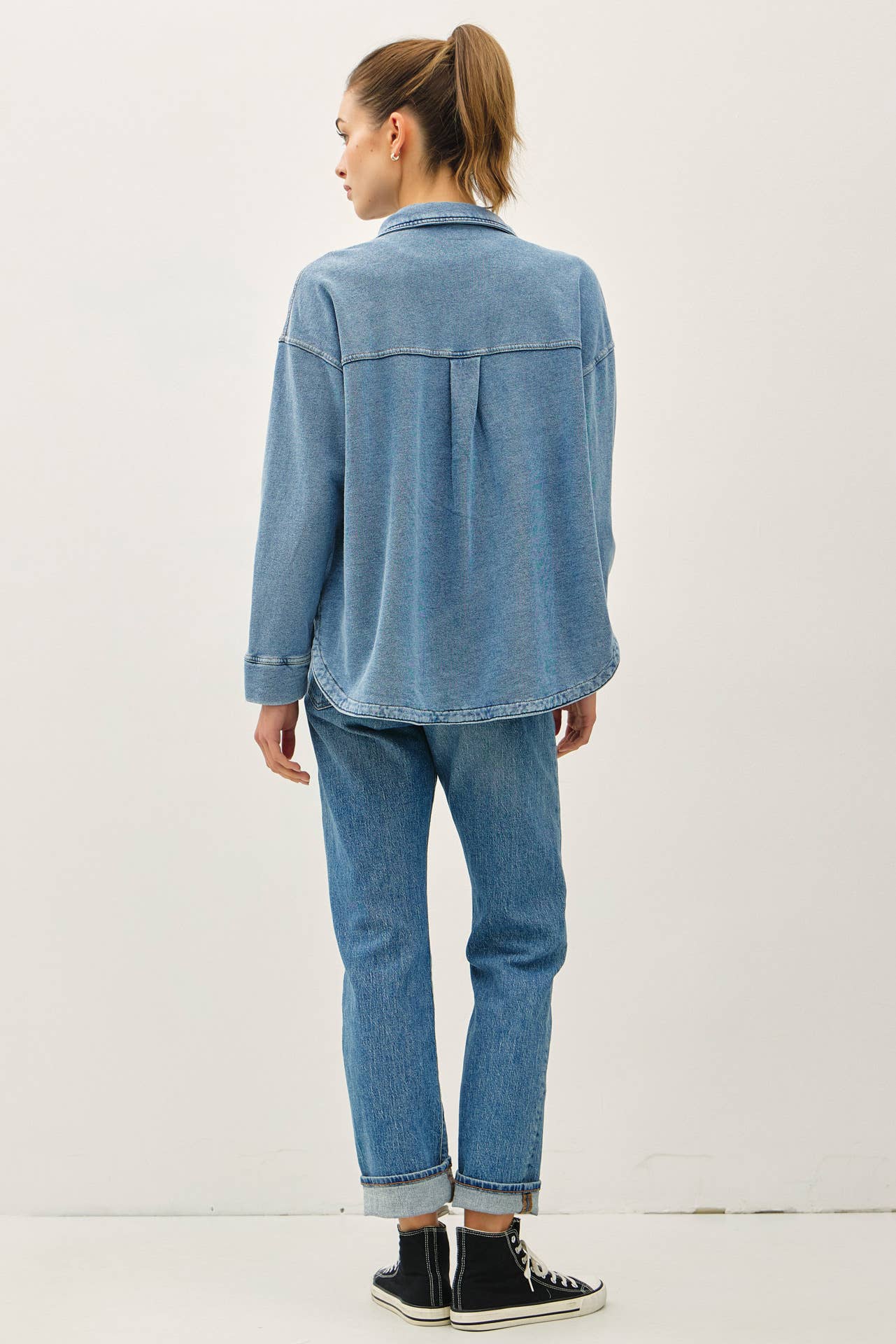 Be Cool - [NEW SHADED]GARMENT-DYE COTTON FLEECE OVERSIZED SHACKET