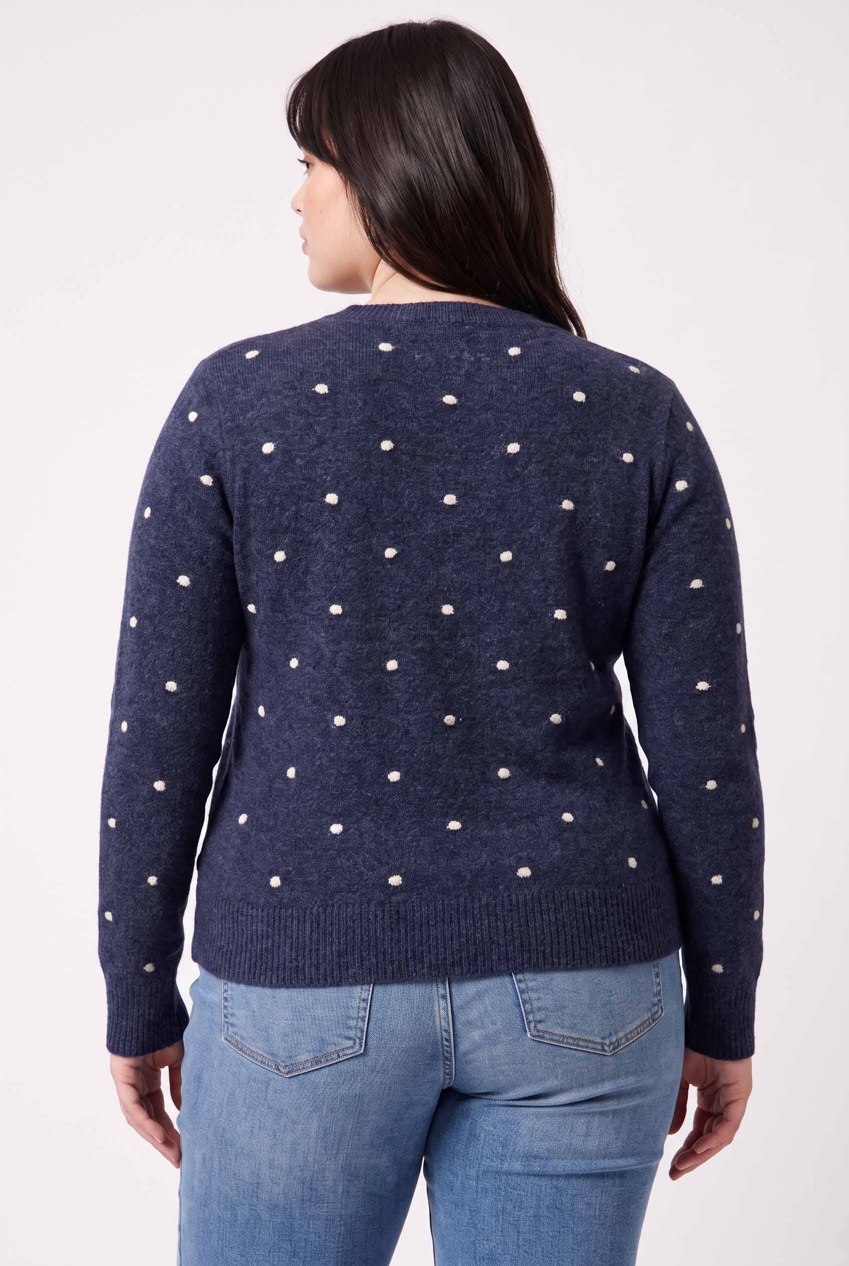 Be Cool - [PLUS] COZY DOTTED KNIT CREWNECK SWEATER