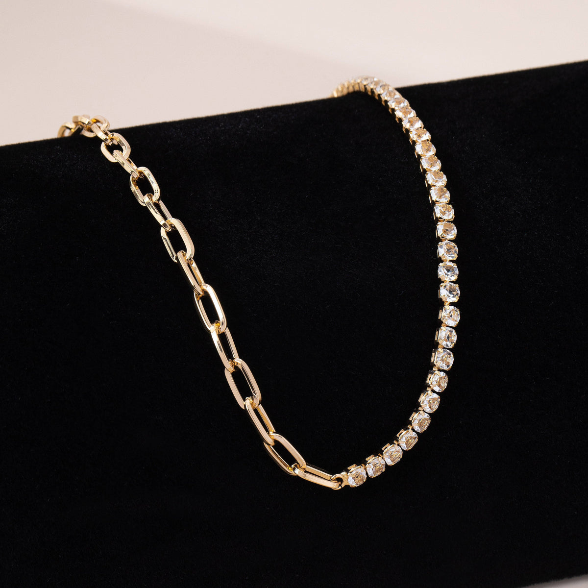 Half Rhinestones & Half Link Chain | 80N92669