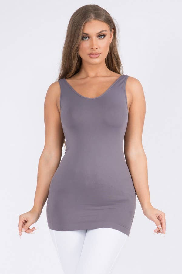 Yelete - Reversible V or U Neckline Seamless Tank