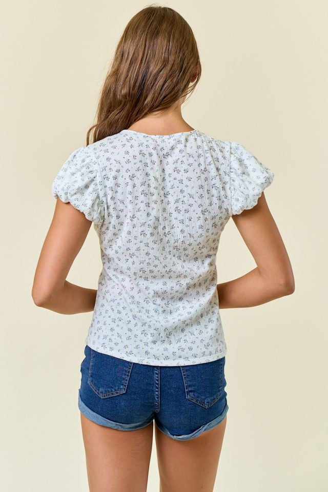 Ditsy Floral Textured Top