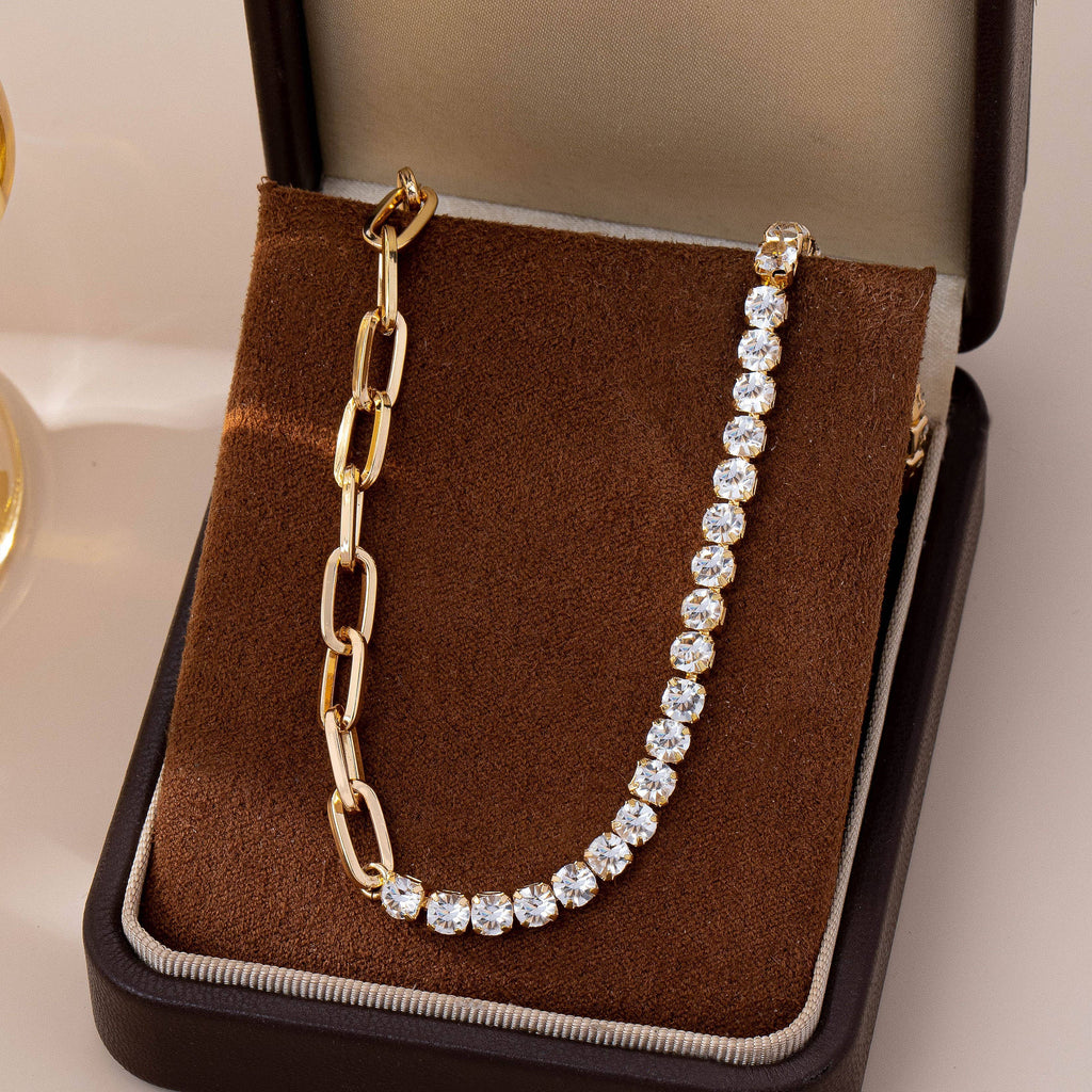 Half Rhinestones & Half Link Chain | 80N92669