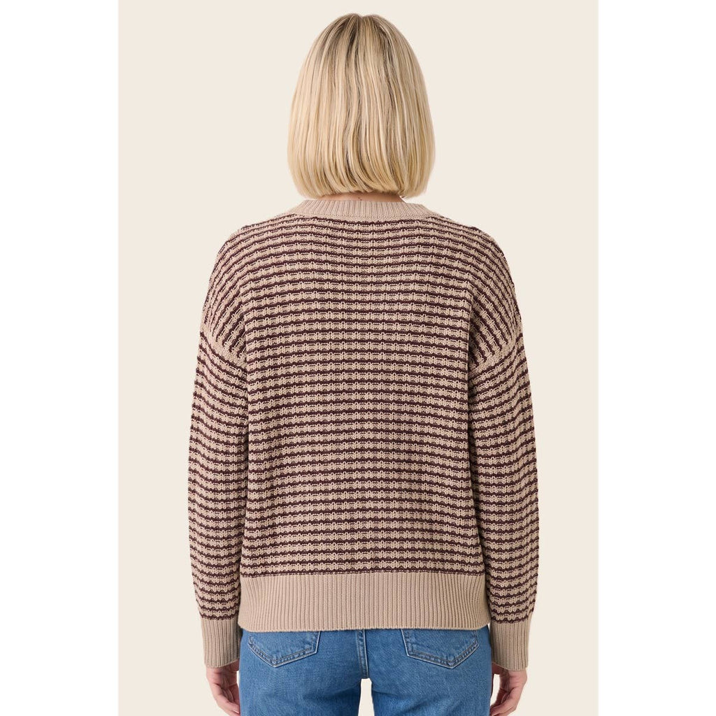 STACCATO - WAFFLE TEXTURE STRIPED SWEATER