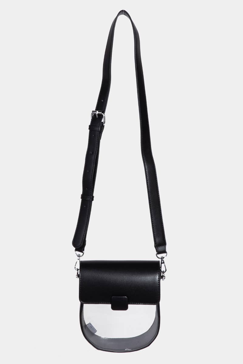 Leather Clear Crossbody Bag