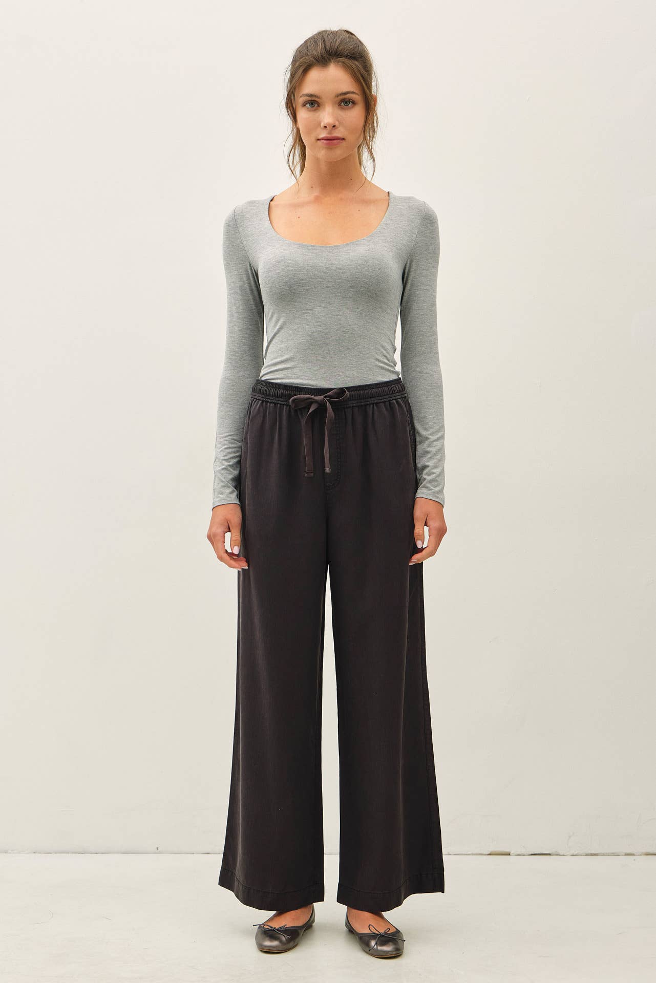 Be Cool - 29" INSEAM TENCEL WIDE LEG PANTS