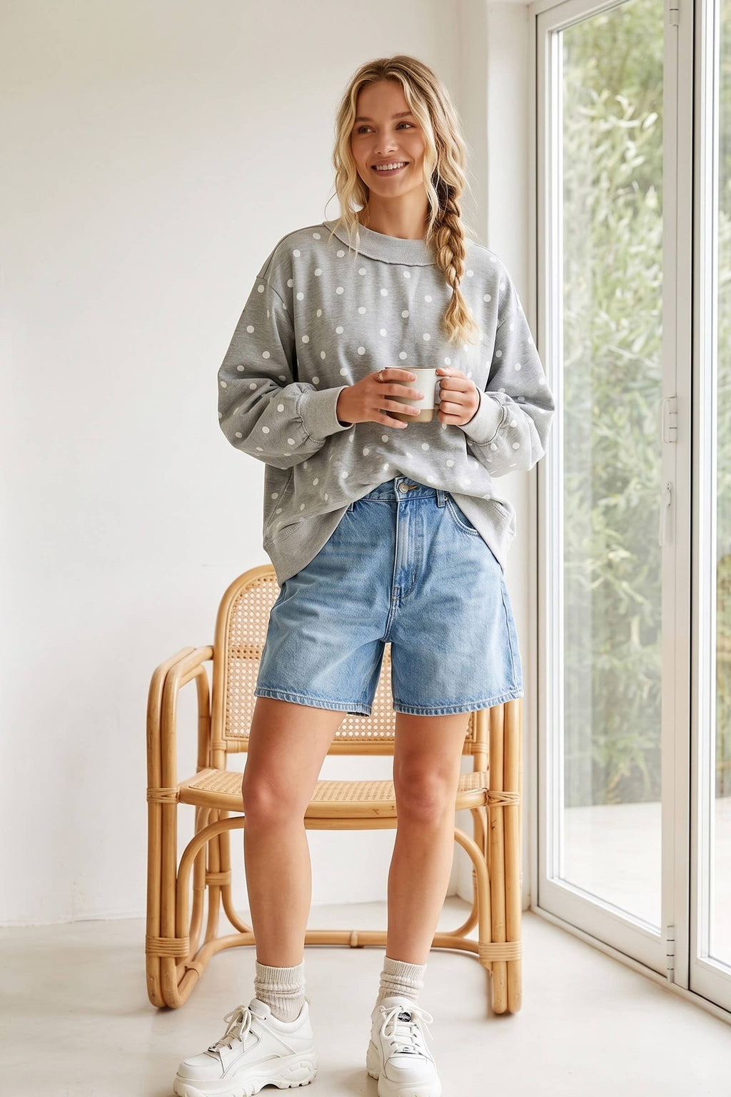 Sewn and Seen - Oversized Polka Dot Scuba Pullover
