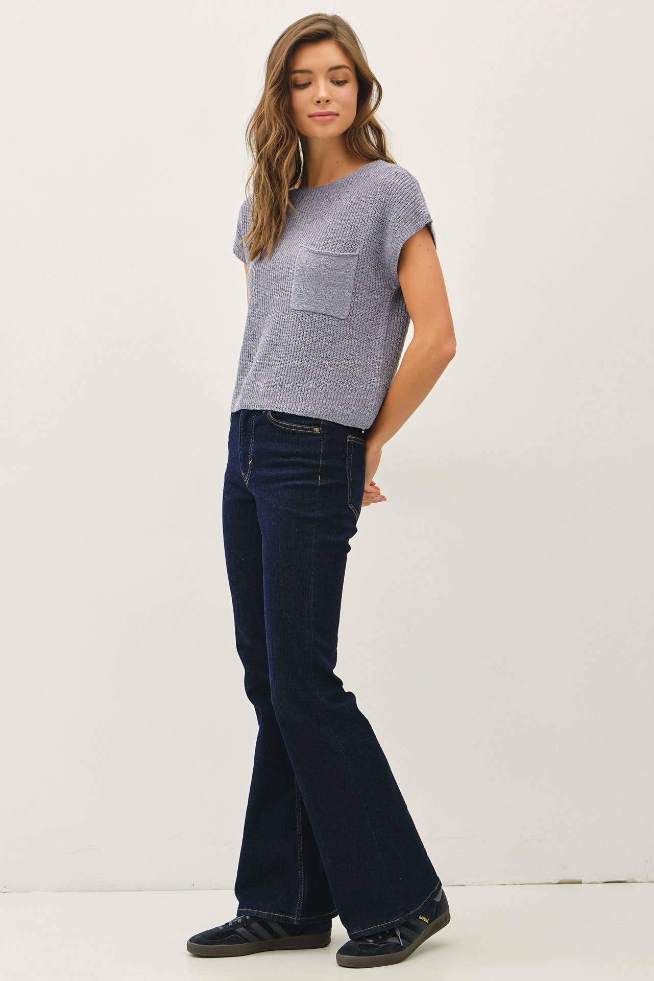 Be Cool - [NEW COLOR] PATCH POCKET DOLMAN CAP SLEEVE BOXY KNIT
