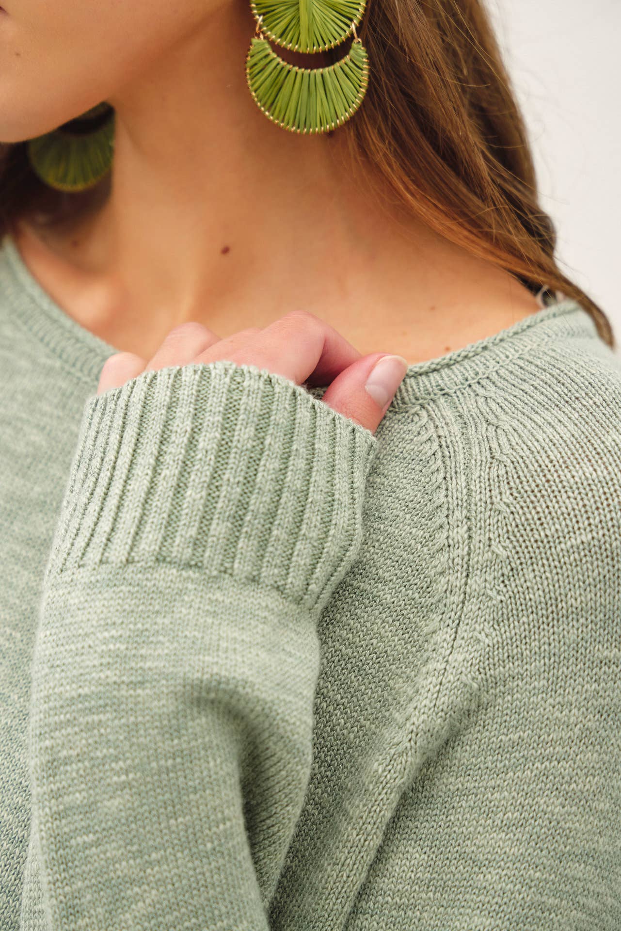 Be Cool - [NEW SHADE]RAGLAN SLEEVE SLUB PULLOVER SWEATER