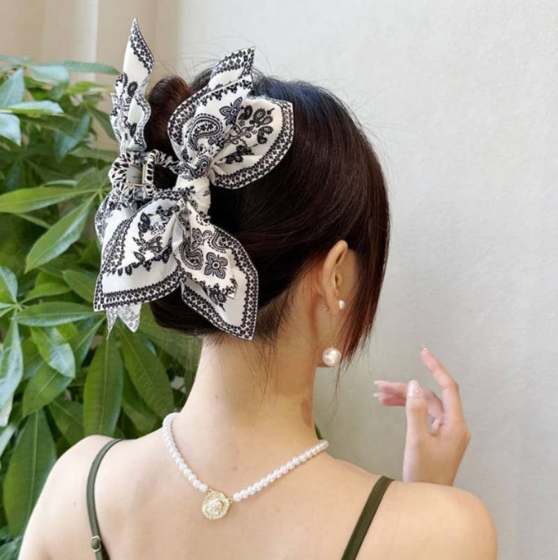 PAISLEY BOHO VINTAGE HAIR CLAW CLIPS