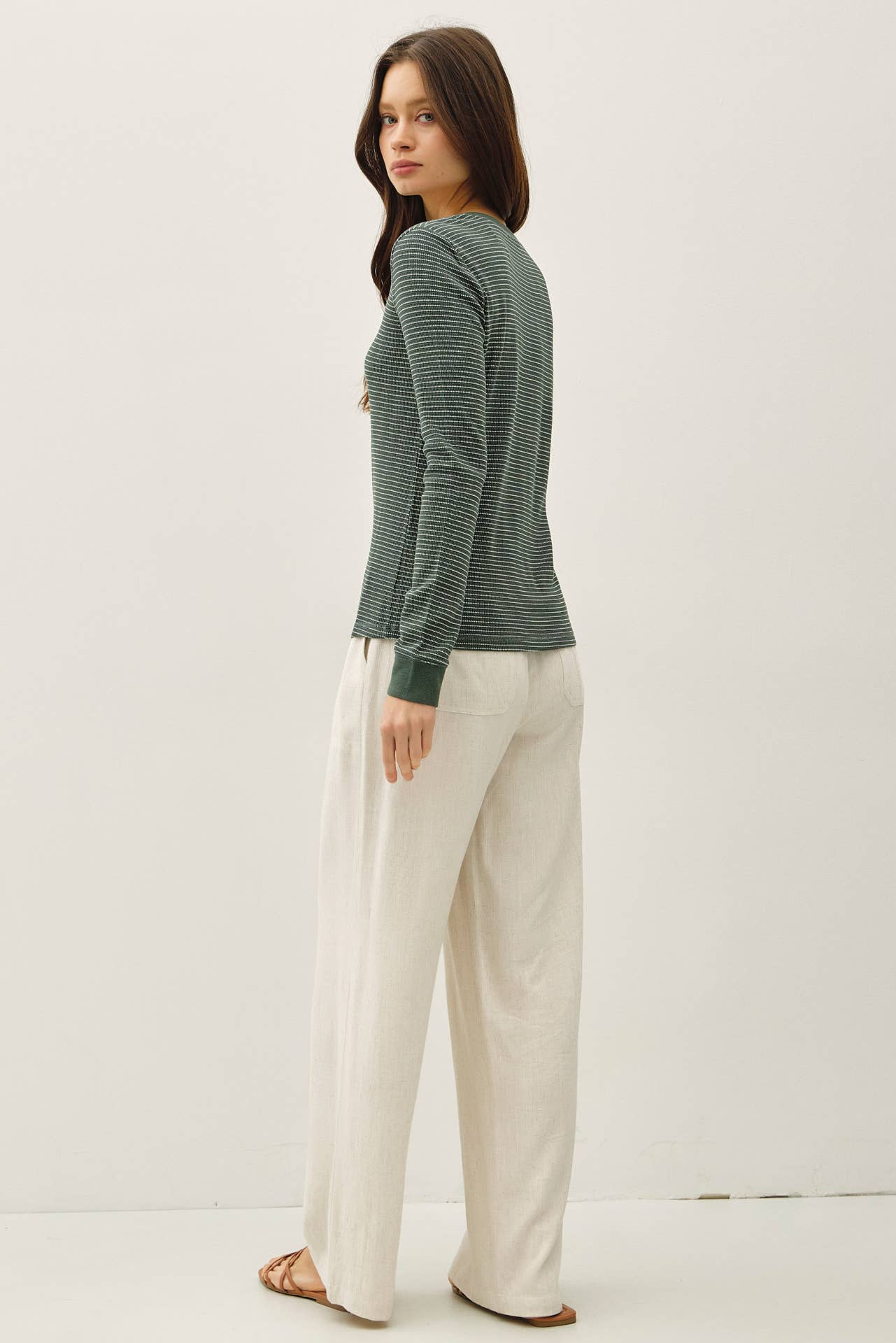 Be Cool - STITCHED THERMAL HENLEY NECK TOP