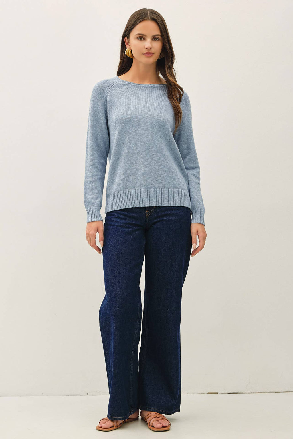 Be Cool - [NEW SHADE]RAGLAN SLEEVE SLUB PULLOVER SWEATER