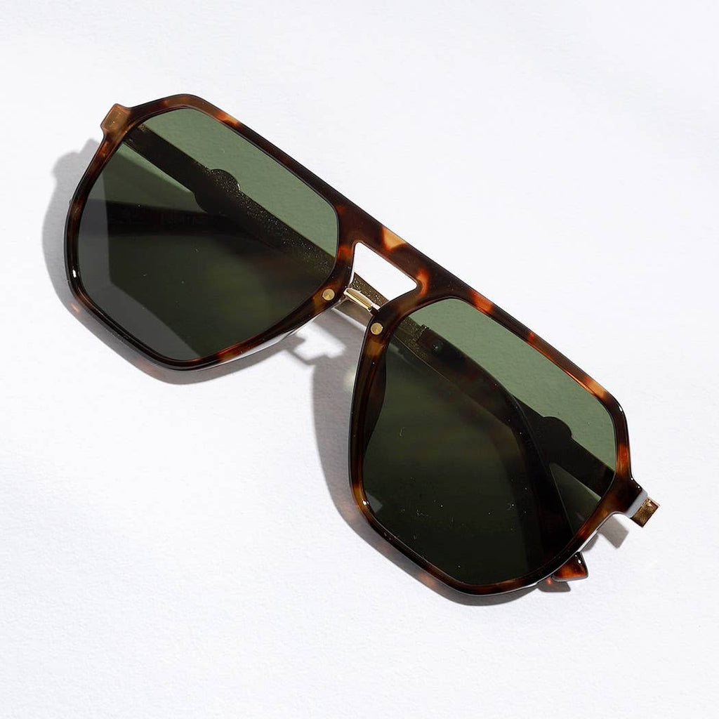 Fashion City - Geometric Shape Thin Frame Designed Sunglasses