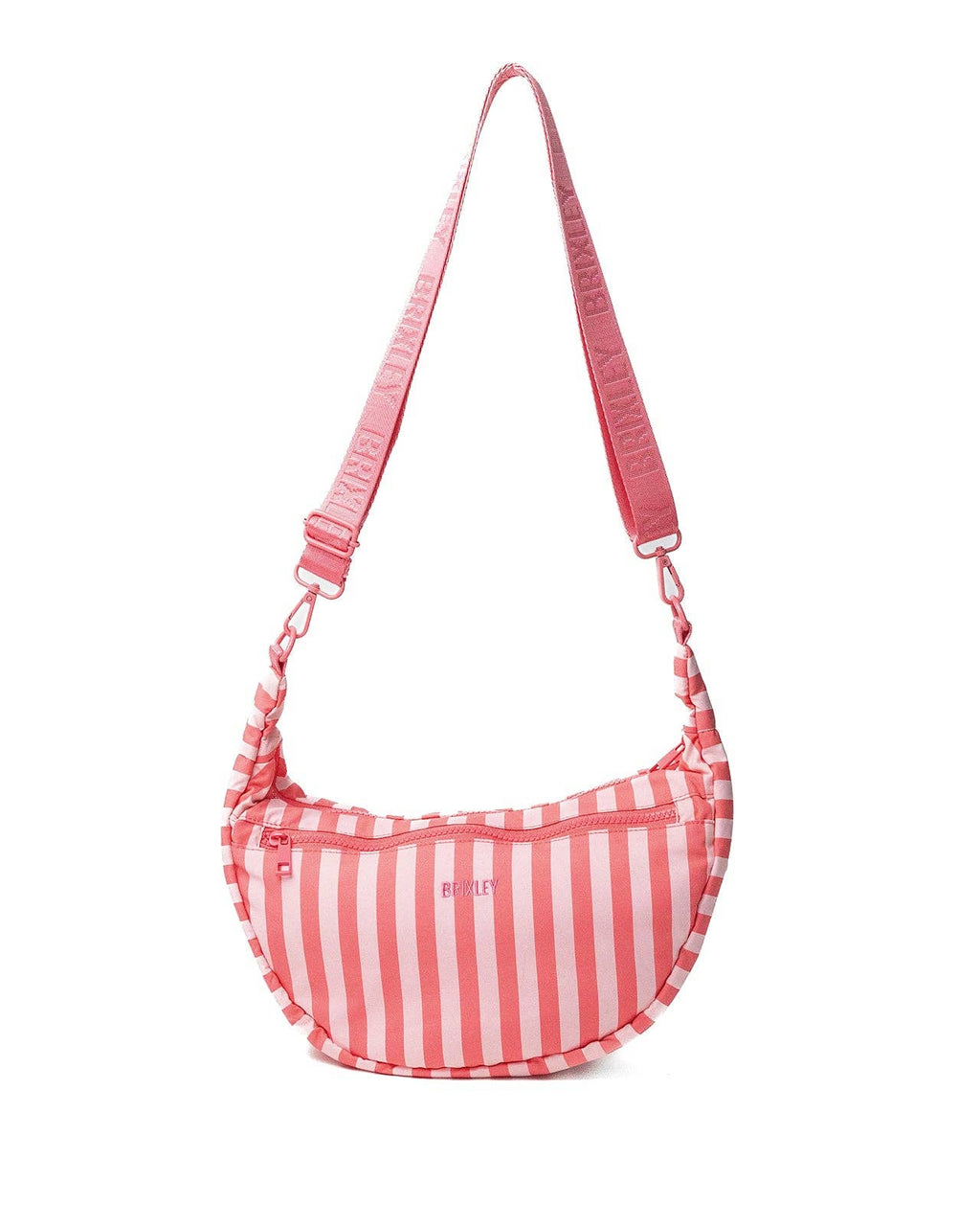 Brixley Bags - Coral Stripe Crescent Bag