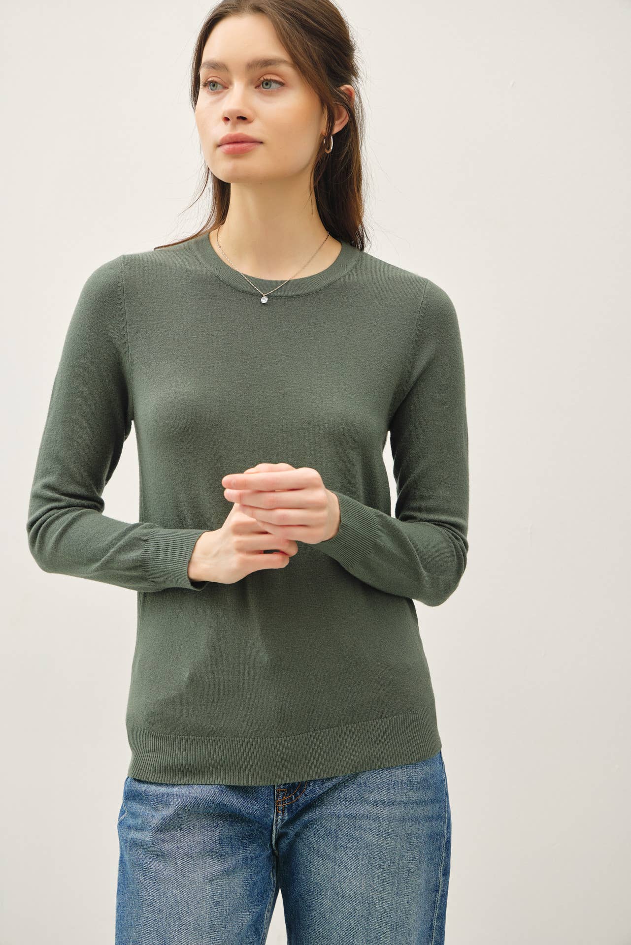 Be Cool - NEW COLOR-VISCOSE CREW NECK SOFT KNIT SWEATER