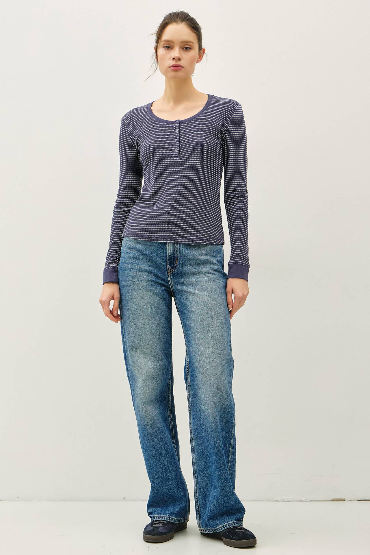 Be Cool - STITCHED THERMAL HENLEY NECK TOP