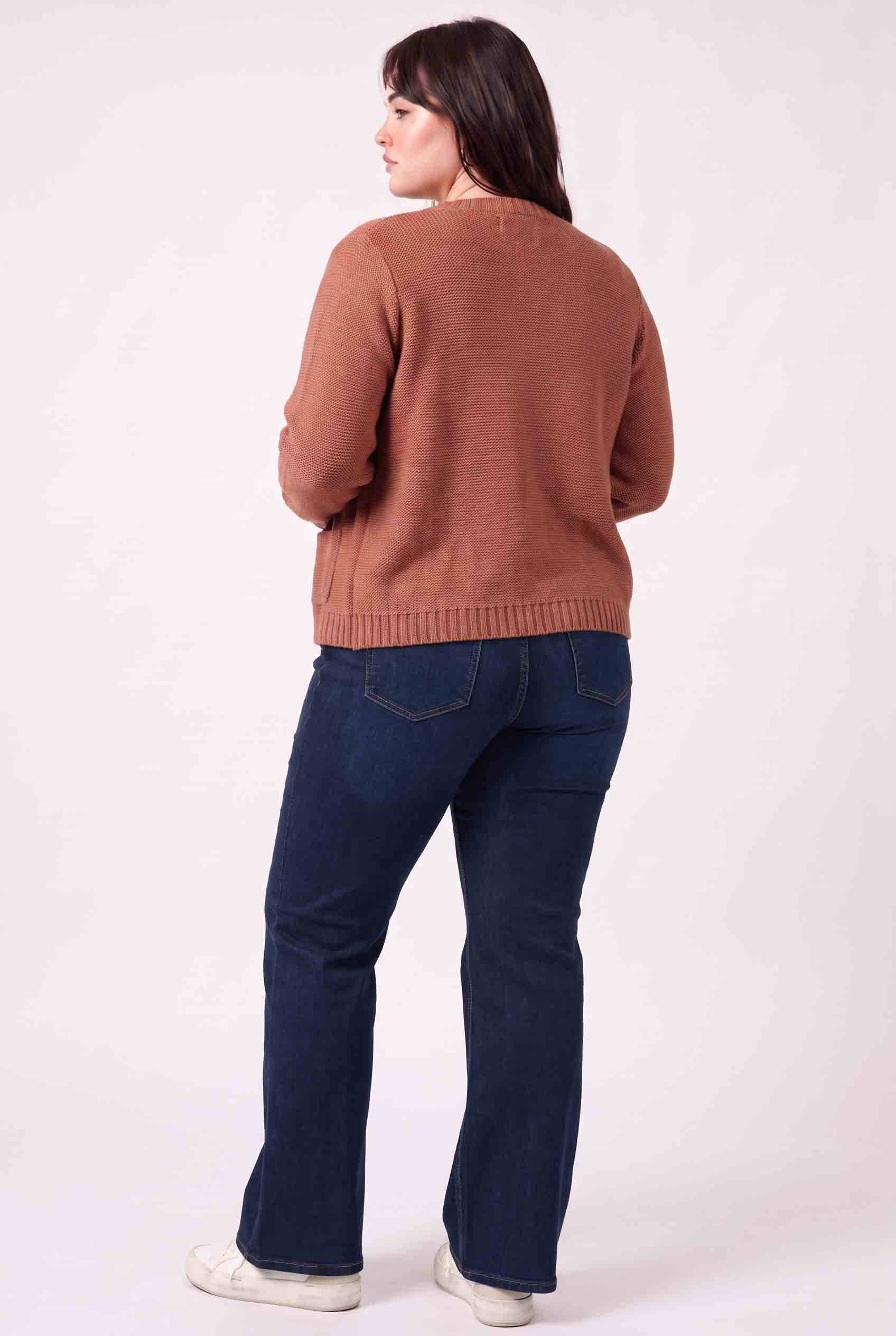 Be Cool - [PLUS] OPEN CARDIGAN WITH RIBBED EDGES