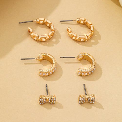 Chain Hoop Earring Set | 80E62472