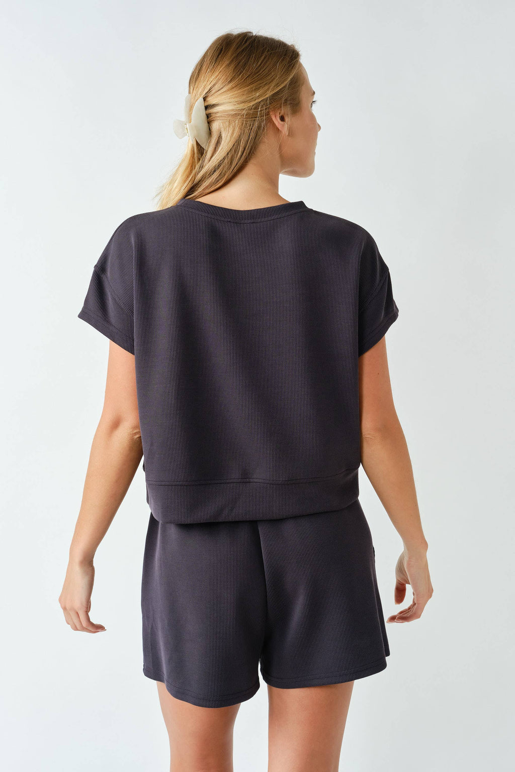 Mono B - Luxe Sand Wash Rib Classic Tee Set