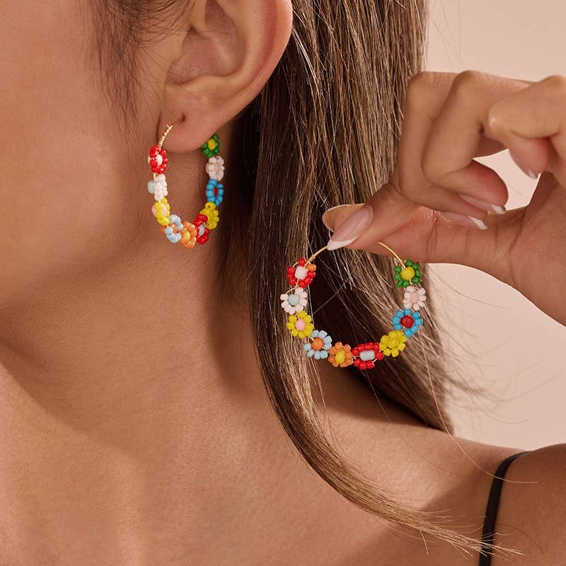 BOHO  DAISY HOOP EARRINGS | 40E536