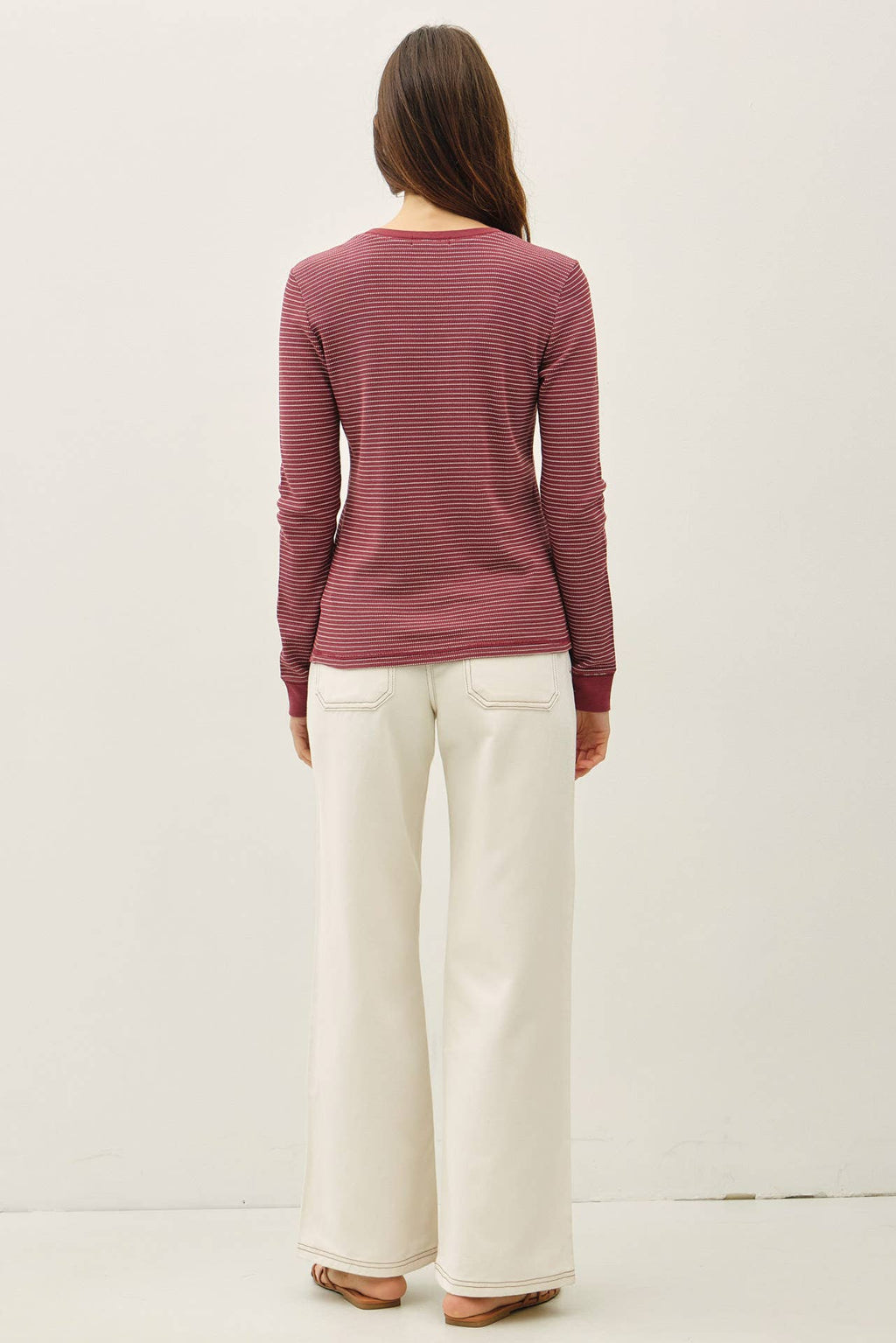 Be Cool - STITCHED THERMAL HENLEY NECK TOP