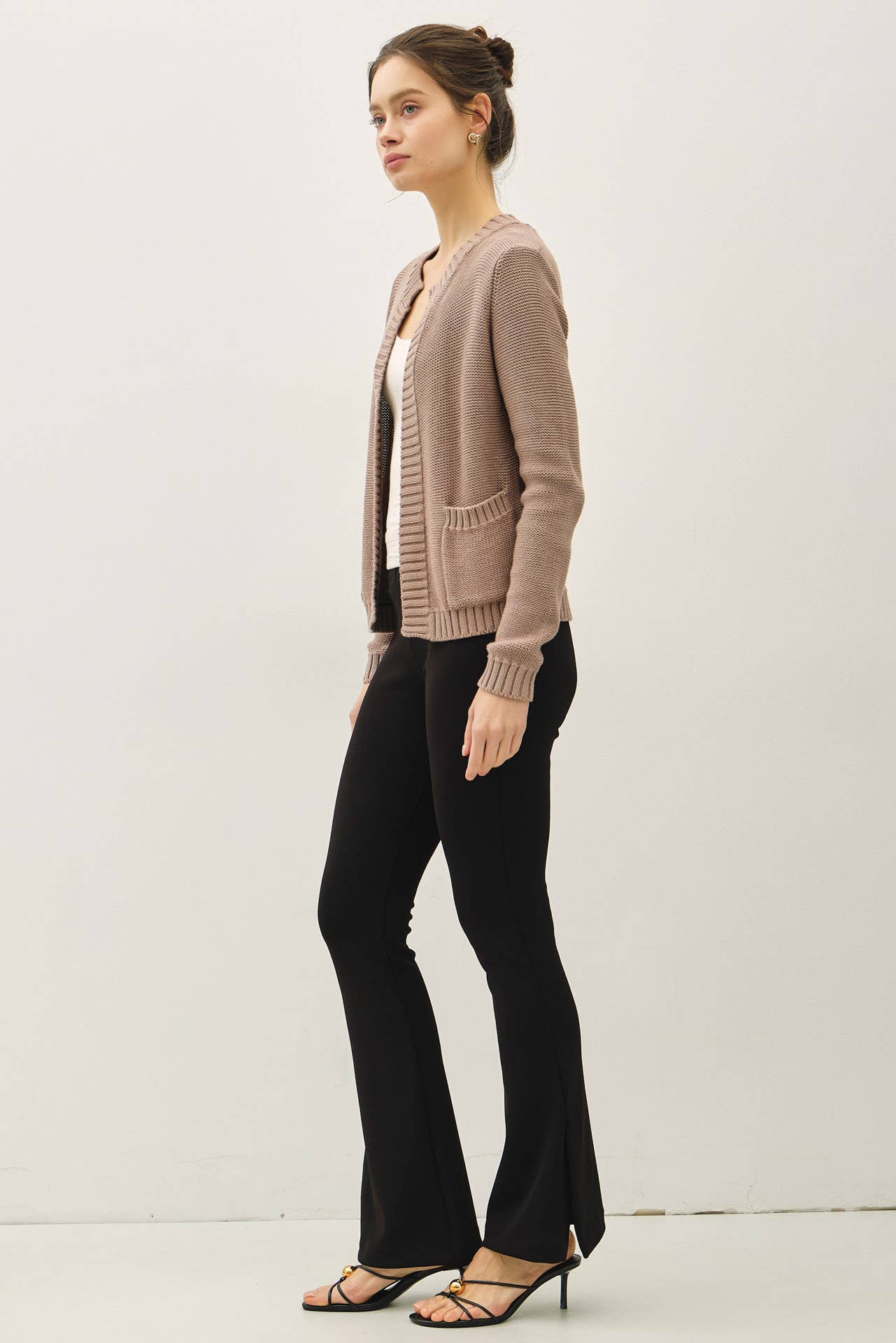 Be Cool - OPEN CARDIGAN WITH RIBBED EDGES