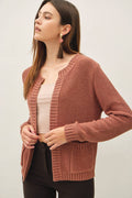 Be Cool - OPEN CARDIGAN WITH RIBBED EDGES