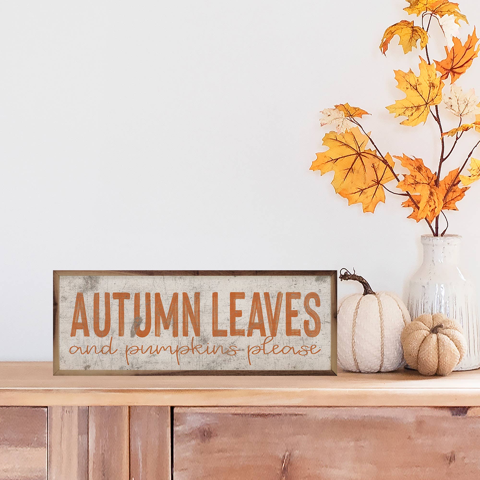 Autumn Leaves Orange On White