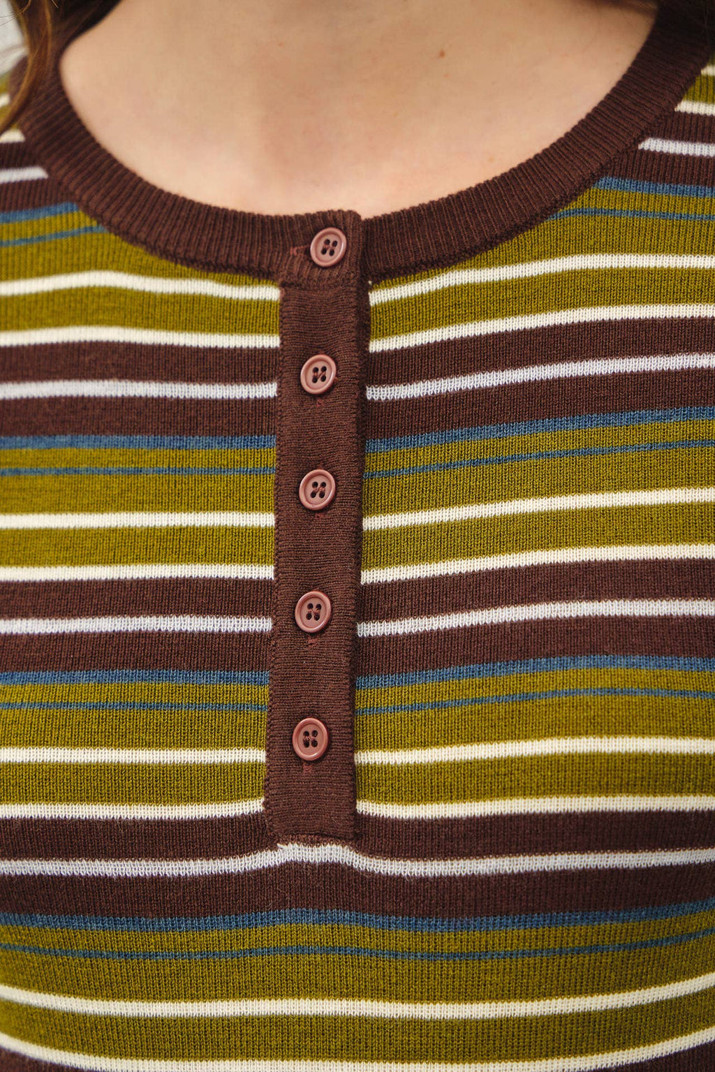 STRIPED HENLEY SWEATER