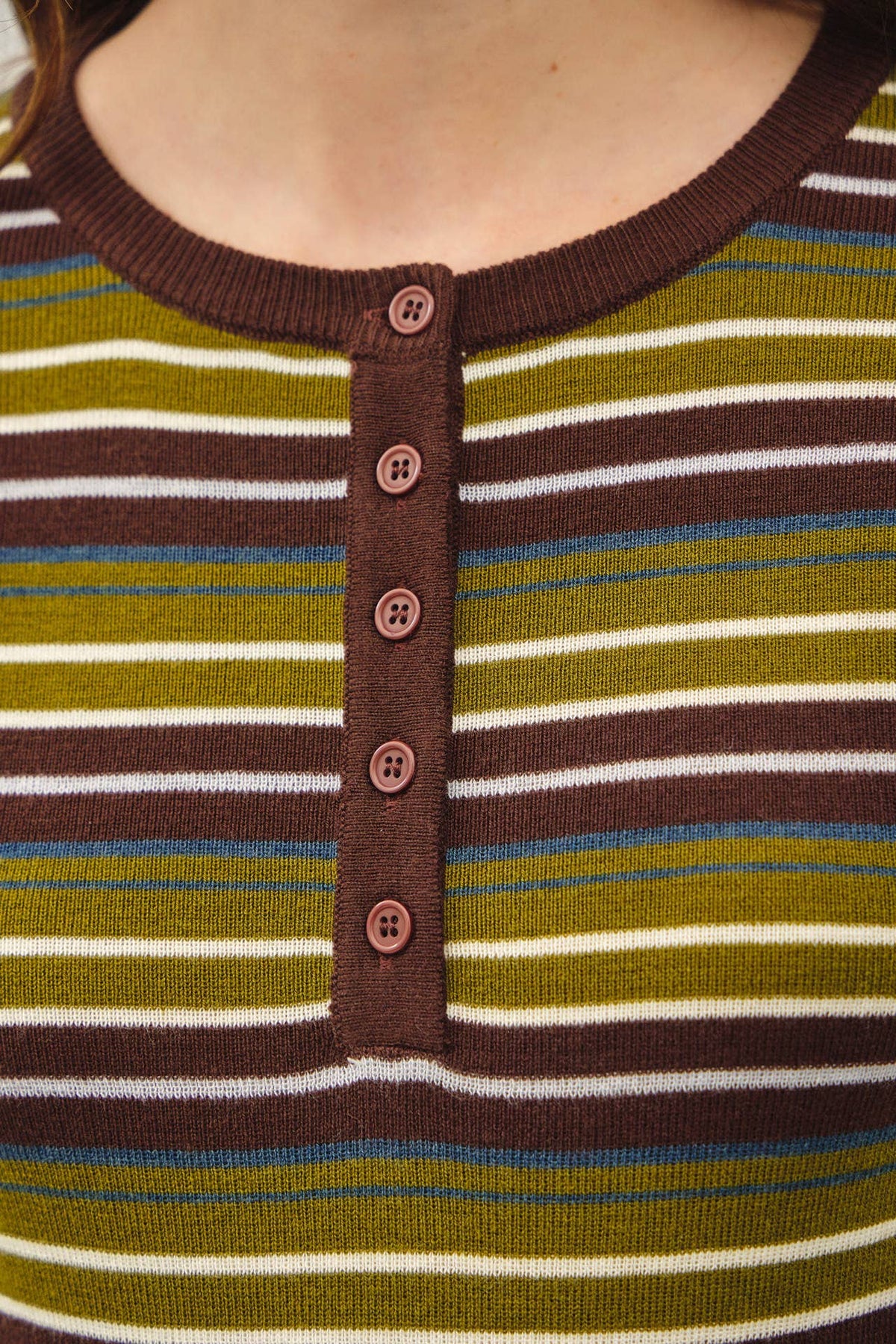 STRIPED HENLEY SWEATER