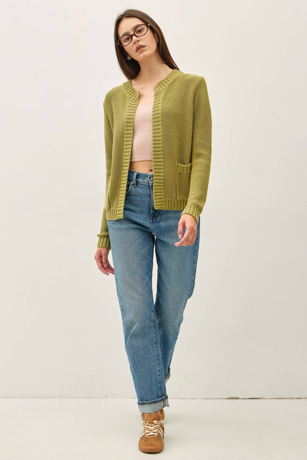 Be Cool - OPEN CARDIGAN WITH RIBBED EDGES