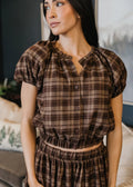 Gathered Hem Top in Winter Hearth