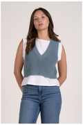 Blue Wash Twofer Sweater