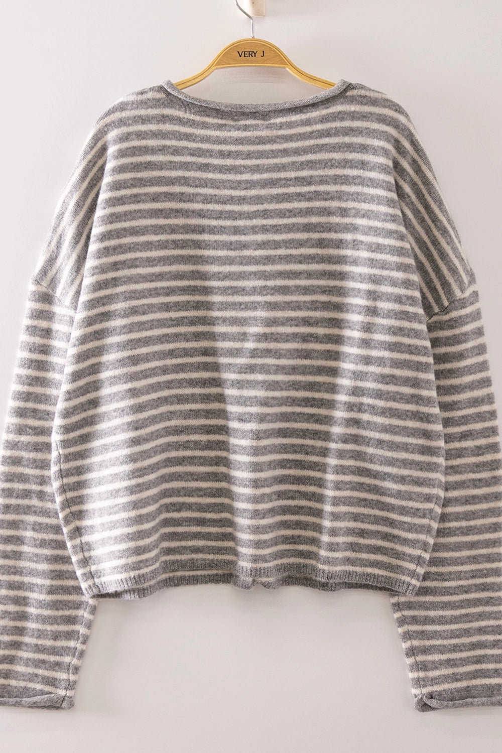 Gray Striped Cardigan