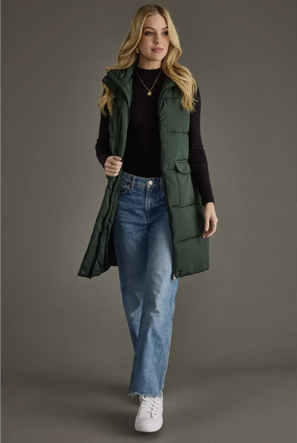 Long Vest Dark Green