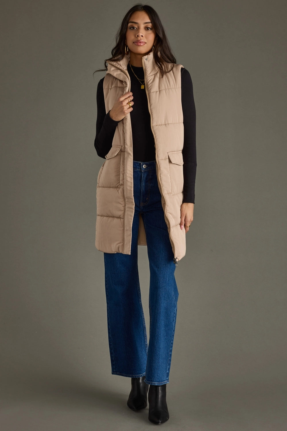 Long Vest Tan