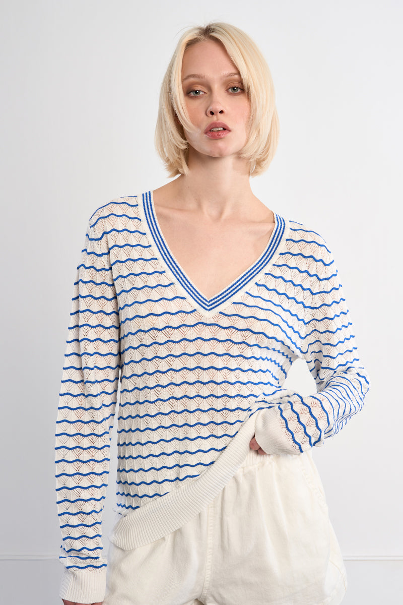 Lili Blue Stripes Top