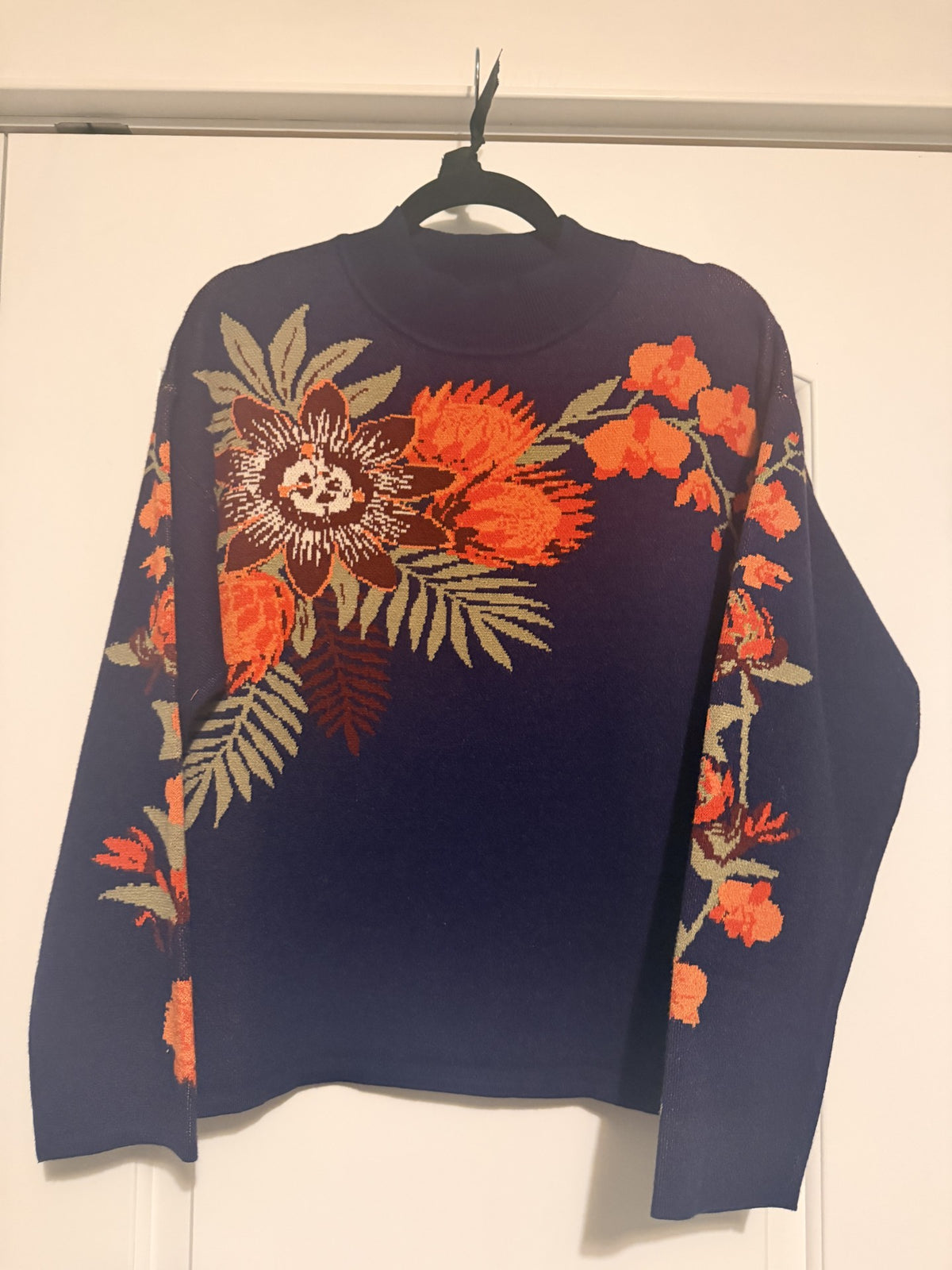 Navy Floral Sweater