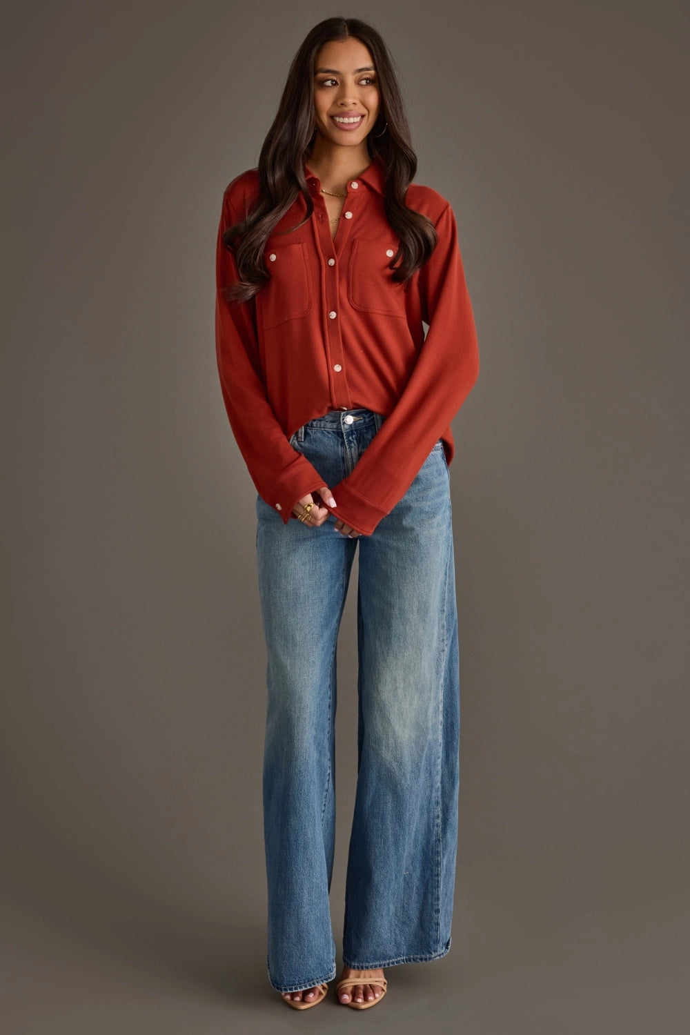 Super Soft Button Down Rust