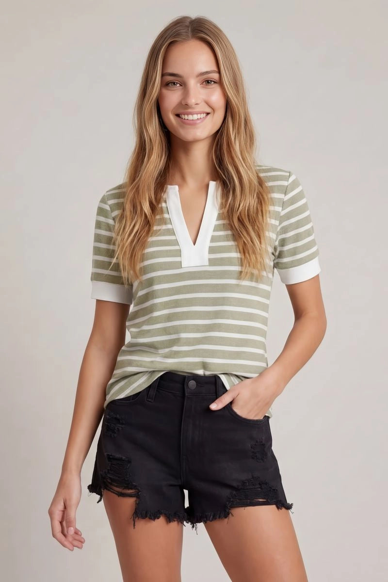 Sage V Neck Top