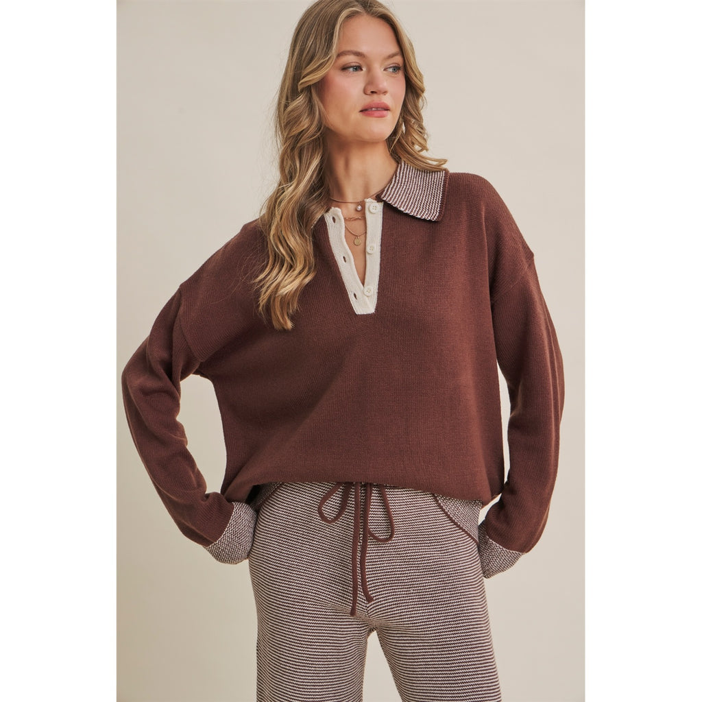 Cozy Cabin Striped Henley