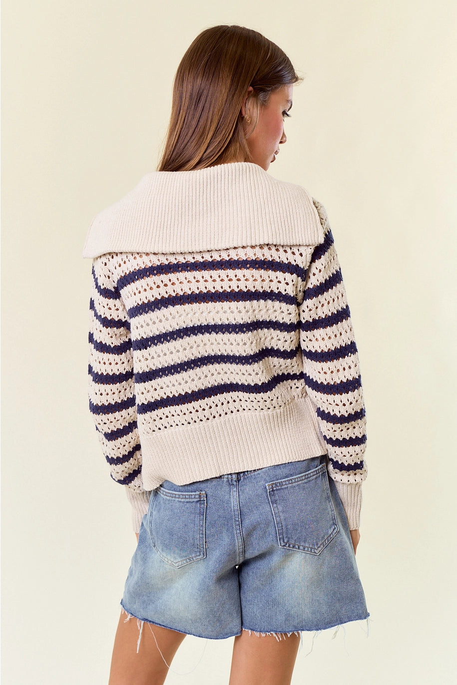 Striped Sweater Jacket